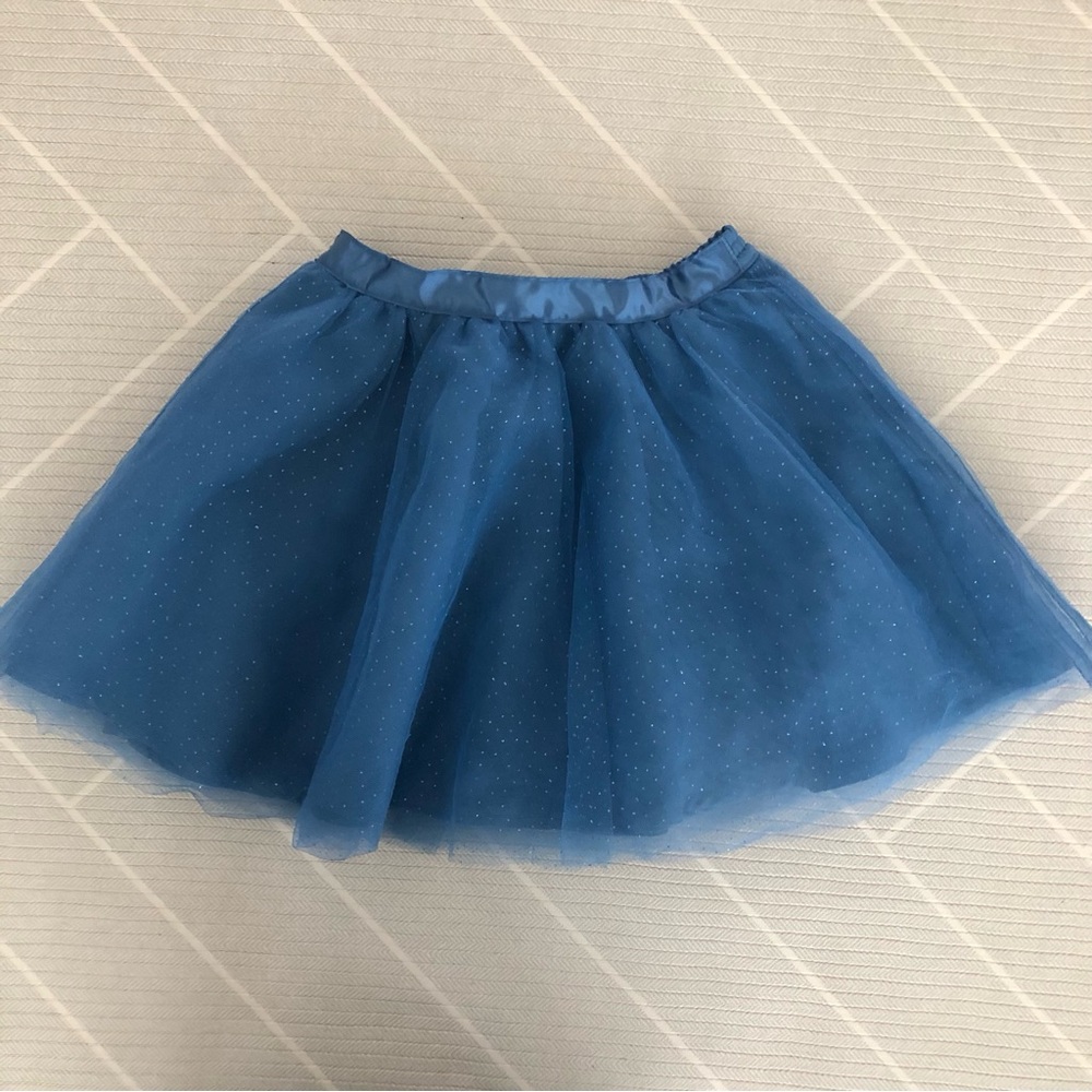 Janie and Jack Disney Enchanting Blue Frozen Sparkle Tulle Skirt Girl’s Size 5